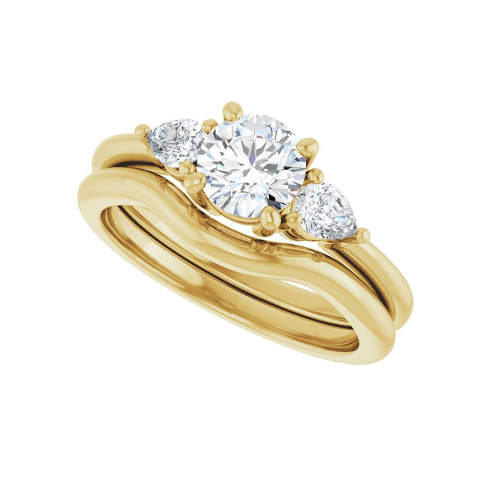 14K Yellow Gold 5.8 mm Round 1/4 CTW Lab-Grown Diamond Semi-Set Engagement Ring