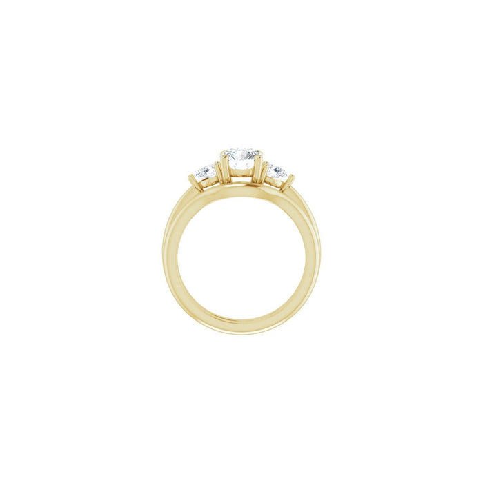 14K Yellow Gold 6 mm Round 1/4 CTW Lab-Grown Diamond Semi-Set Engagement Ring