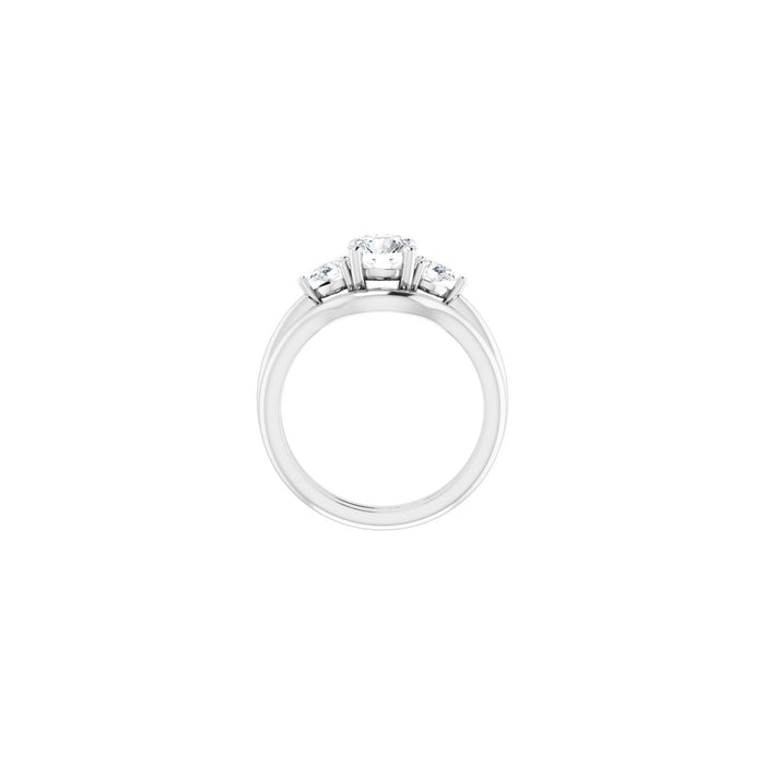 Platinum 6 mm Round 1/4 CTW Lab-Grown Diamond Semi-Set Engagement Ring