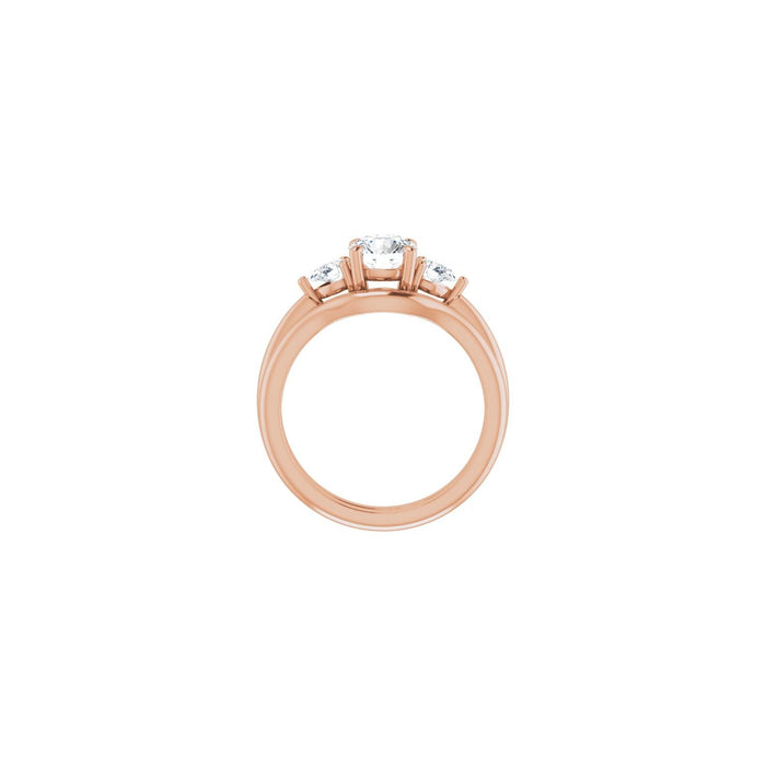 14K Rose Gold 6 mm Round 1/4 CTW Lab-Grown Diamond Semi-Set Engagement Ring