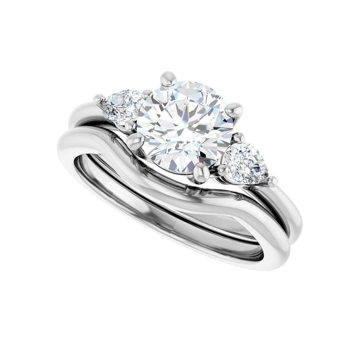 14K White Gold 7 mm Round 1/4 CTW Lab-Grown Diamond Semi-Set Engagement Ring