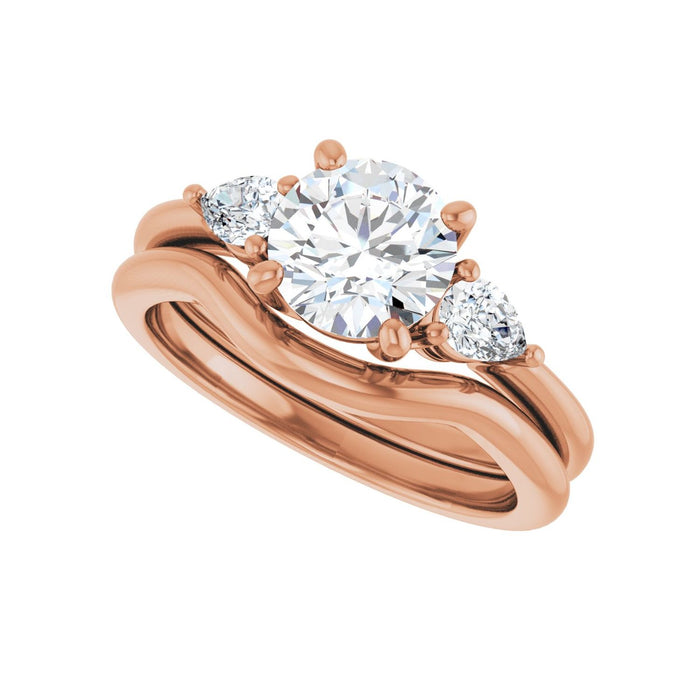 14K Rose Gold 7 mm Round 1/4 CTW Lab-Grown Diamond Semi-Set Engagement Ring