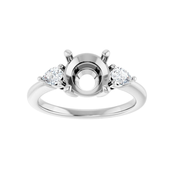 Platinum 8 mm Round 1/4 CTW Lab-Grown Diamond Semi-Set Engagement Ring