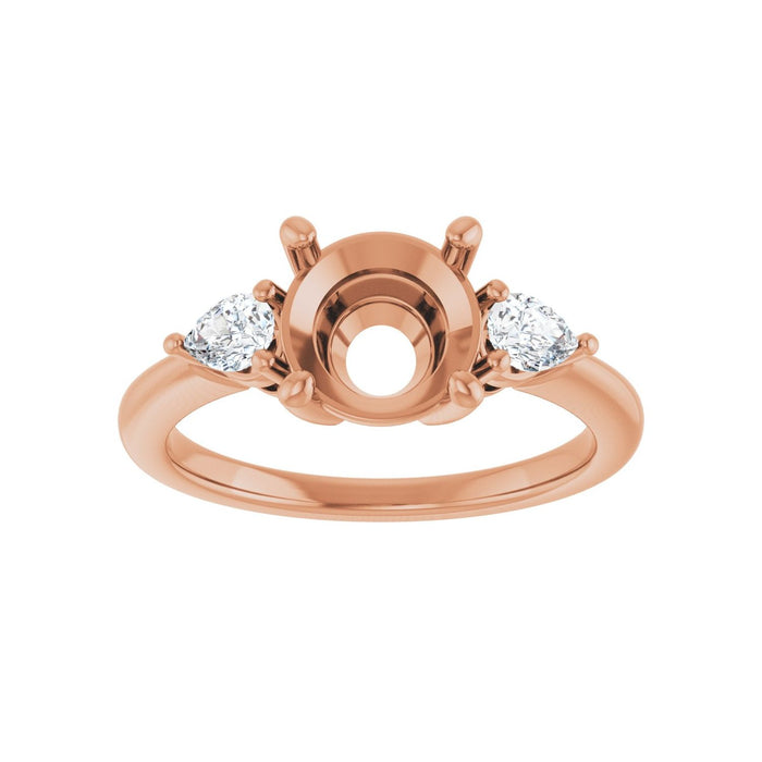 14K Rose Gold 8 mm Round 1/4 CTW Lab-Grown Diamond Semi-Set Engagement Ring