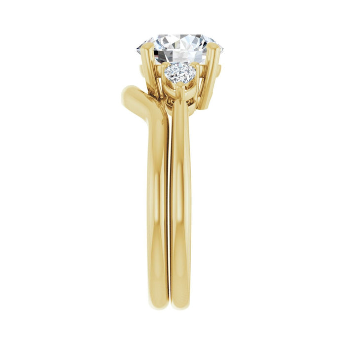 14K Yellow Gold 8.2 mm Round 1/4 CTW Lab-Grown Diamond Semi-Set Engagement Ring