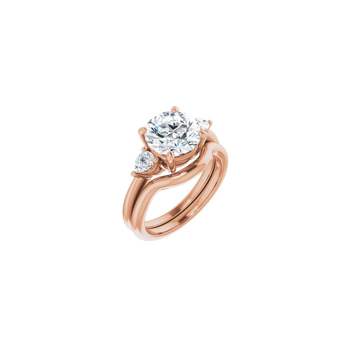 14K Rose Gold 8.8 mm Round 1/4 CTW Lab-Grown Diamond Semi-Set Engagement Ring