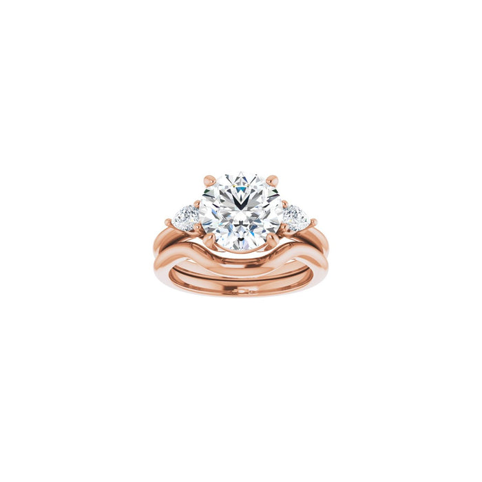 14K Rose Gold 9 mm Round 1/4 CTW Lab-Grown Diamond Semi-Set Engagement Ring