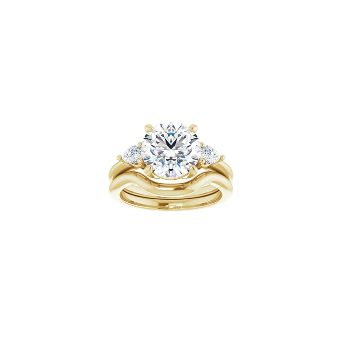 14K Yellow Gold 9 mm Round 1/4 CTW Lab-Grown Diamond Semi-Set Engagement Ring