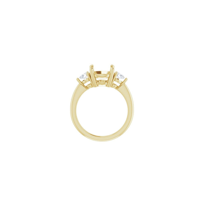 14K Yellow Gold 9.4 mm Round 1/4 CTW Lab-Grown Diamond Semi-Set Engagement Ring