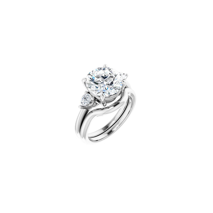 Platinum 10 mm Round 1/4 CTW Lab-Grown Diamond Semi-Set Engagement Ring