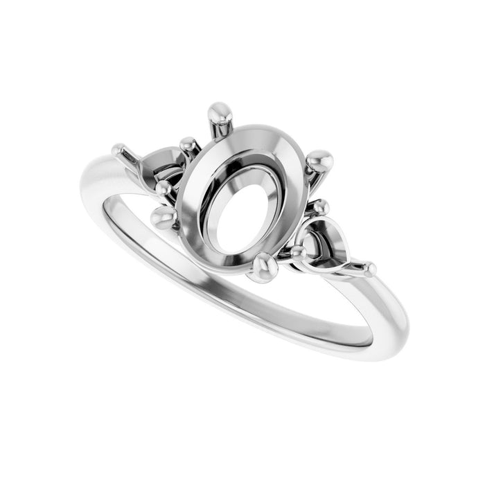 Platinum 9x7 mm Oval 1/4 CTW Lab-Grown Diamond Semi-Set Engagement Ring