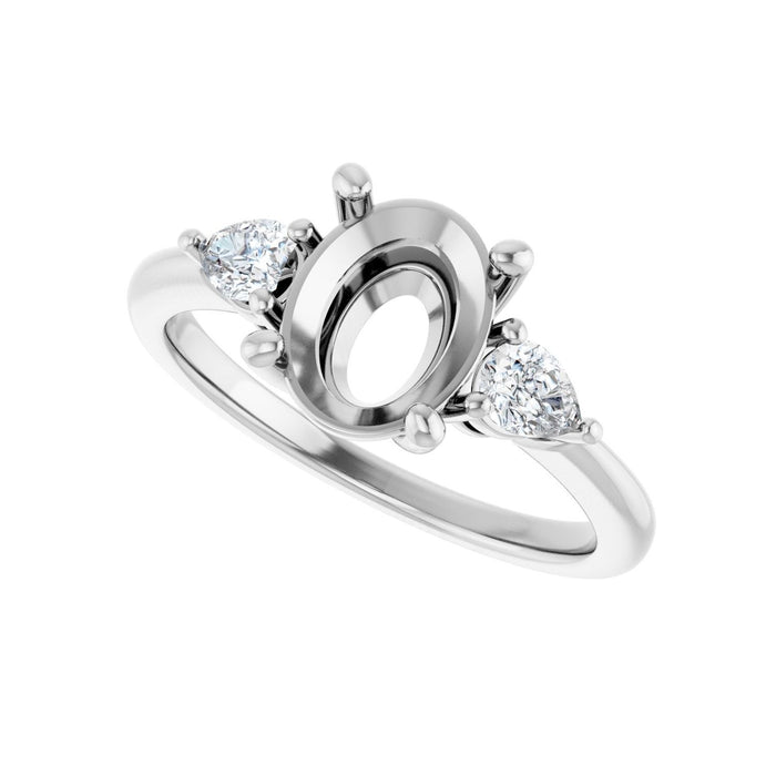 Platinum 9x7 mm Oval 1/4 CTW Lab-Grown Diamond Semi-Set Engagement Ring