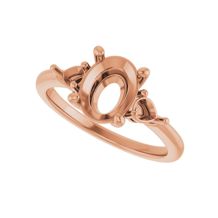 14K Rose Gold 9x7 mm Oval 1/4 CTW Lab-Grown Diamond Semi-Set Engagement Ring