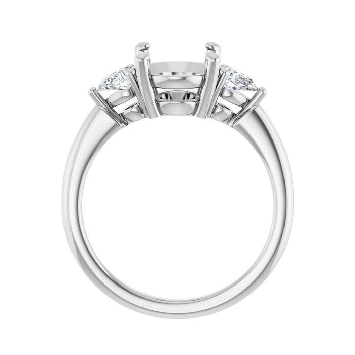 14K White Gold 10 x 8 mm Oval 1/4 CTW Lab-Grown Diamond Semi-Set Engagement Ring