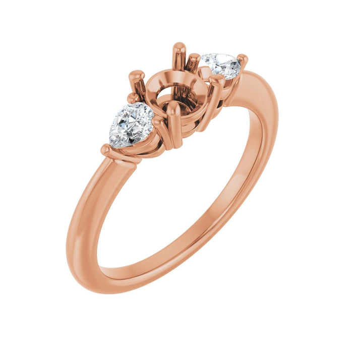 14K Rose Gold 5.2 mm Round 1/4 CTW Lab-Grown Diamond Semi-Set Engagement Ring