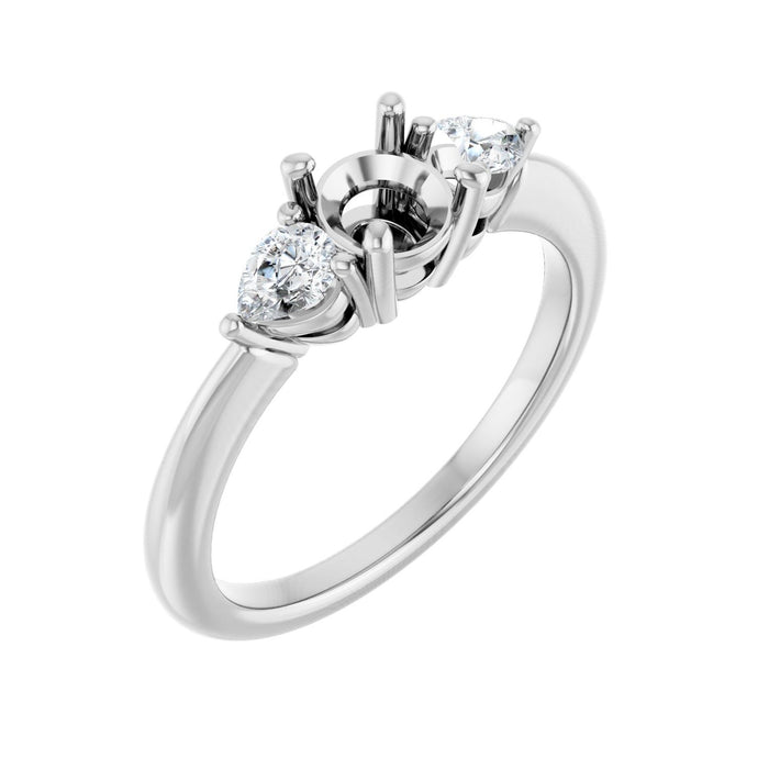 14K White Gold 5.2 mm Round 1/4 CTW Lab-Grown Diamond Semi-Set Engagement Ring