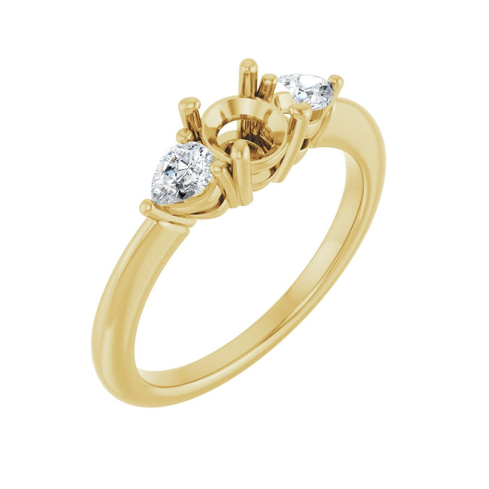 14K Yellow Gold 5.2 mm Round 1/4 CTW Lab-Grown Diamond Semi-Set Engagement Ring