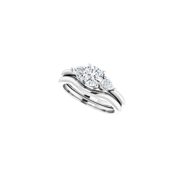 Platinum 5.5 mm Round 1/4 CTW Lab-Grown Diamond Semi-Set Engagement Ring