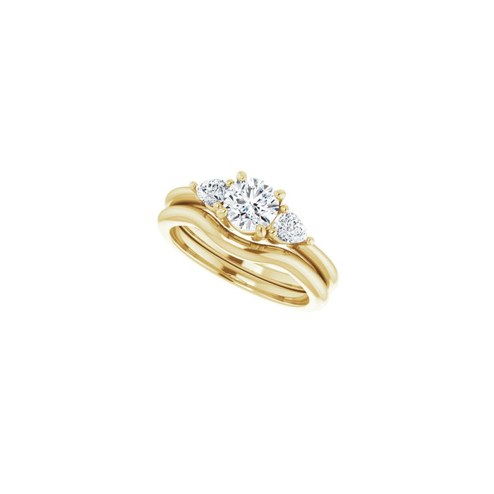 14K Yellow Gold 5.5 mm Round 1/4 CTW Lab-Grown Diamond Semi-Set Engagement Ring