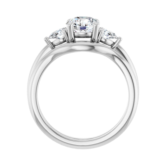 Platinum 6.5 mm Round 1/4 CTW Lab-Grown Diamond Semi-Set Engagement Ring