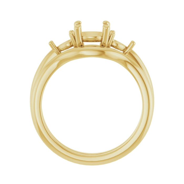 14K Yellow Gold 6.5 mm Round 1/4 CTW Lab-Grown Diamond Semi-Set Engagement Ring