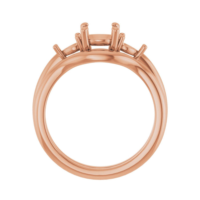 14K Rose Gold 6.5 mm Round 1/4 CTW Lab-Grown Diamond Semi-Set Engagement Ring