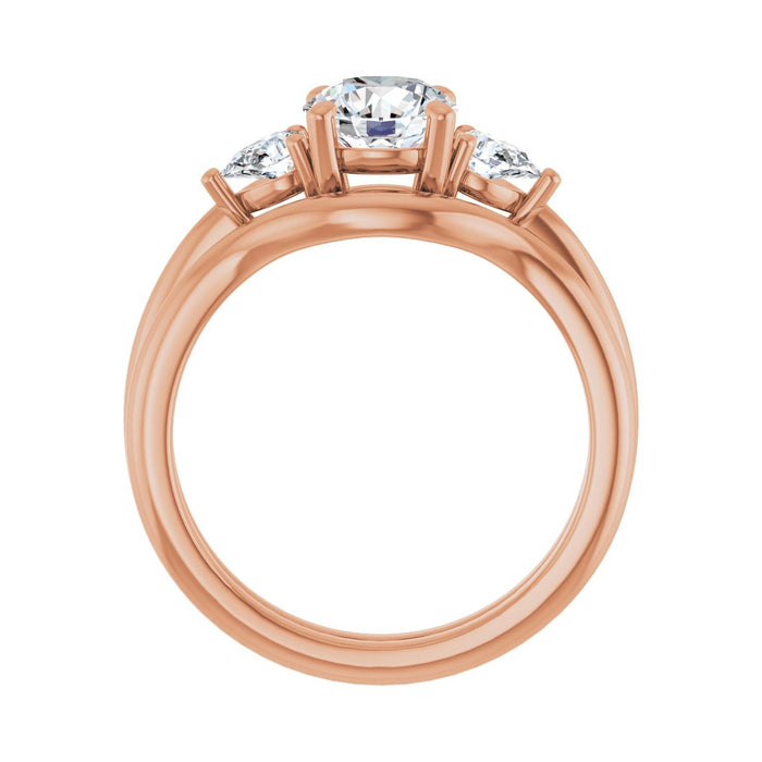 14K Rose Gold 6.5 mm Round 1/4 CTW Lab-Grown Diamond Semi-Set Engagement Ring