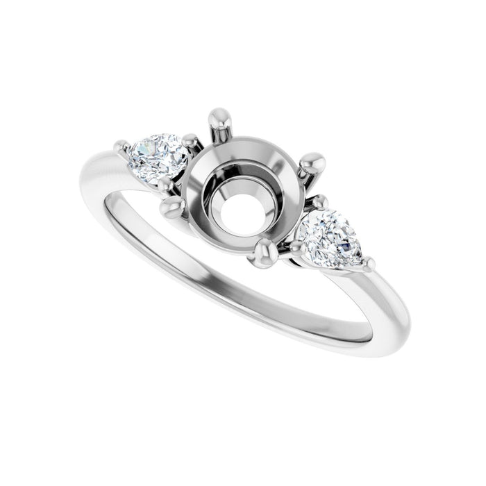 Platinum 7 mm Round 1/4 CTW Lab-Grown Diamond Semi-Set Engagement Ring