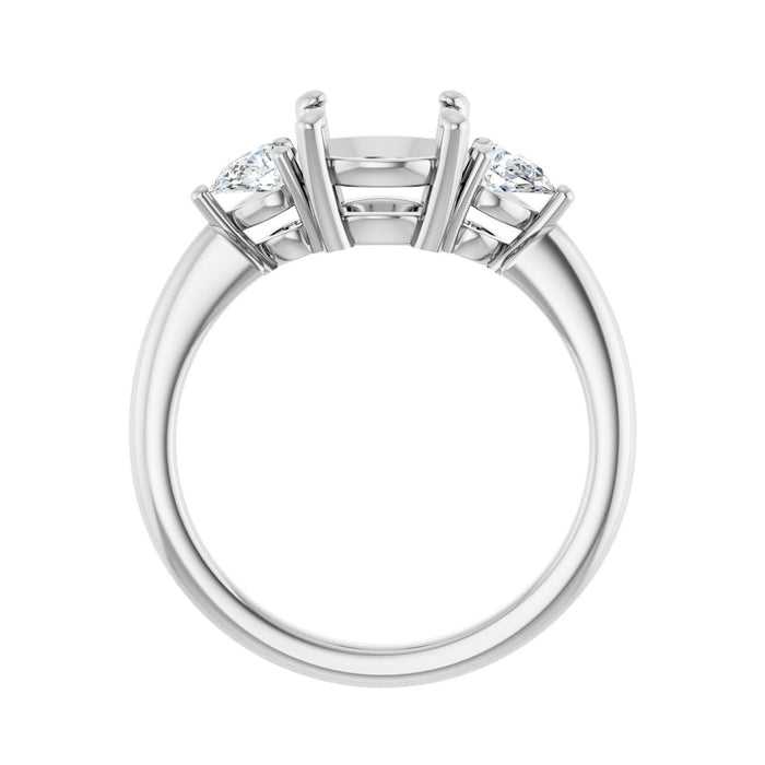Platinum 8 mm Round 1/4 CTW Lab-Grown Diamond Semi-Set Engagement Ring