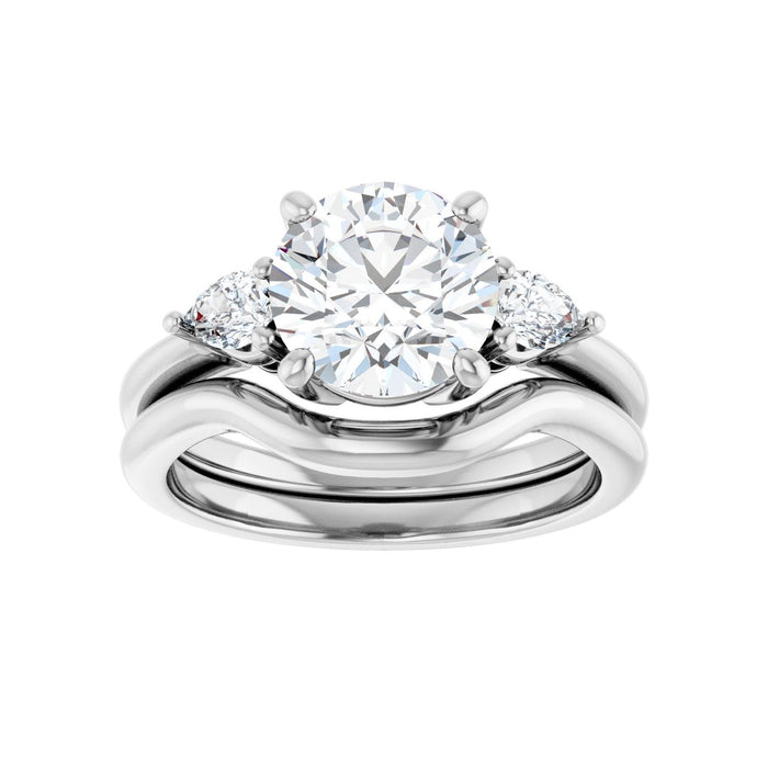 Platinum 8.2 mm Round 1/4 CTW Lab-Grown Diamond Semi-Set Engagement Ring