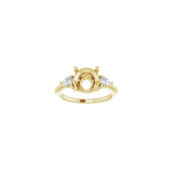 14K Yellow Gold 8.8 mm Round 1/4 CTW Lab-Grown Diamond Semi-Set Engagement Ring
