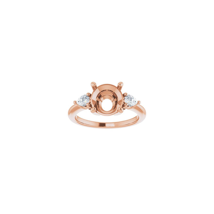 14K Rose Gold 8.8 mm Round 1/4 CTW Lab-Grown Diamond Semi-Set Engagement Ring