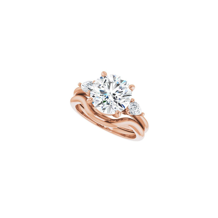 14K Rose Gold 9.4 mm Round 1/4 CTW Lab-Grown Diamond Semi-Set Engagement Ring