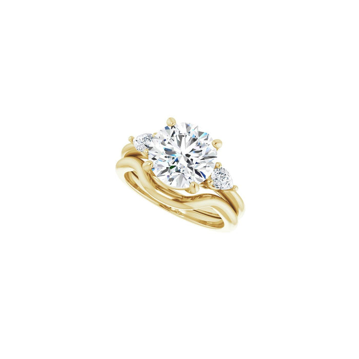 14K Yellow Gold 9.4 mm Round 1/4 CTW Lab-Grown Diamond Semi-Set Engagement Ring