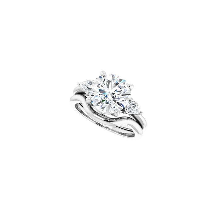 Platinum 9.4 mm Round 1/4 CTW Lab-Grown Diamond Semi-Set Engagement Ring