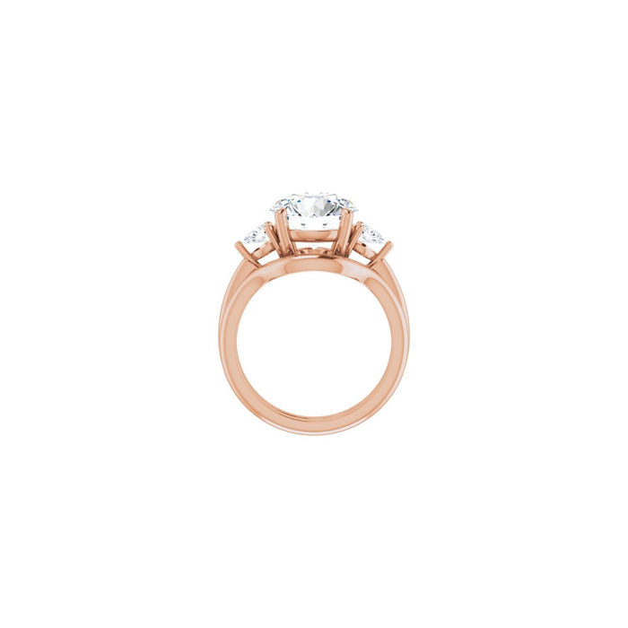 14K Rose Gold 10 mm Round 1/4 CTW Lab-Grown Diamond Semi-Set Engagement Ring