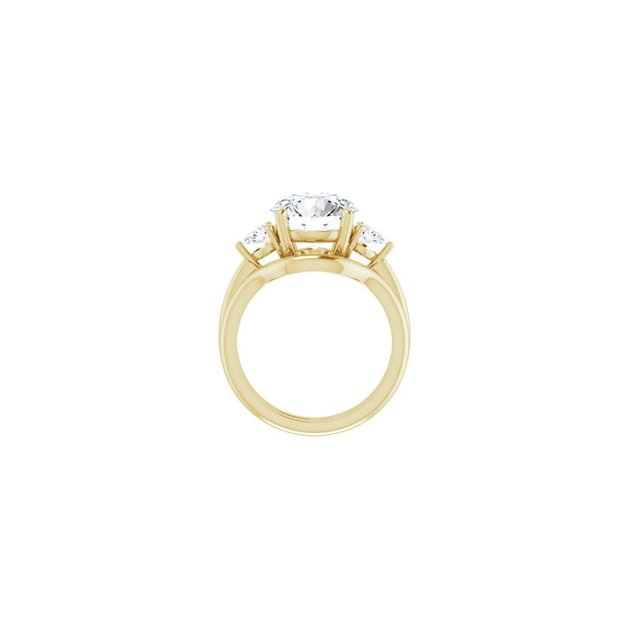 14K Yellow Gold 10 mm Round 1/4 CTW Lab-Grown Diamond Semi-Set Engagement Ring