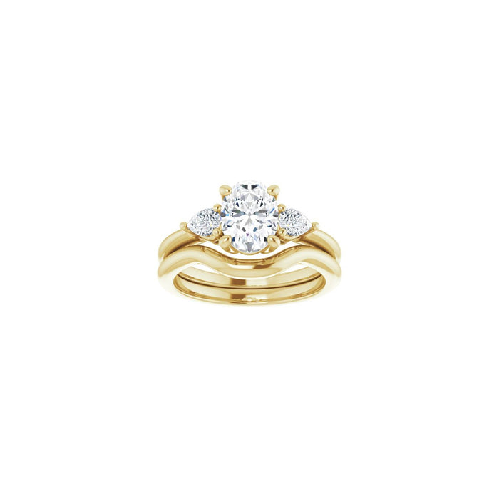 14K Yellow Gold 8x6 mm Oval 1/4 CTW Lab-Grown Diamond Semi-Set Engagement Ring