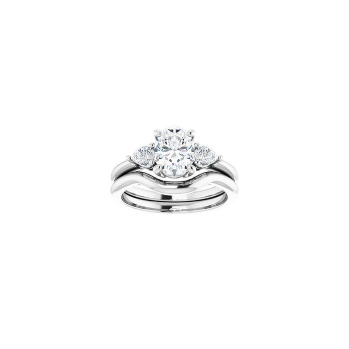 14K White Gold 8x6 mm Oval 1/4 CTW Lab-Grown Diamond Semi-Set Engagement Ring