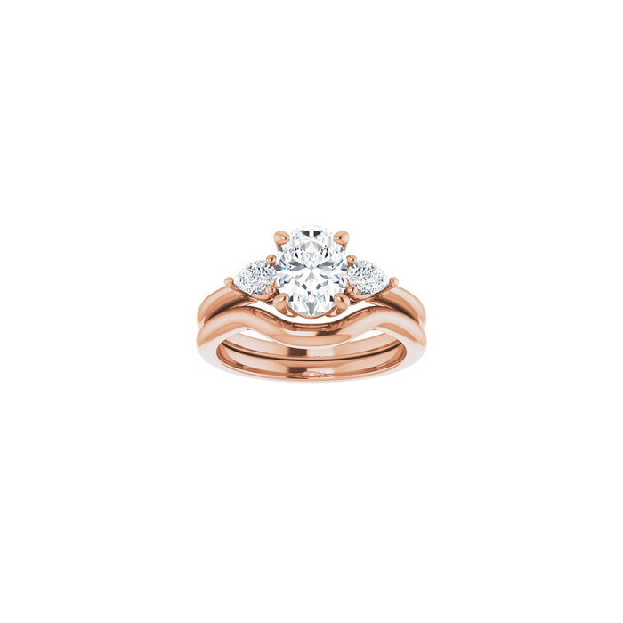 14K Rose Gold 8x6 mm Oval 1/4 CTW Lab-Grown Diamond Semi-Set Engagement Ring