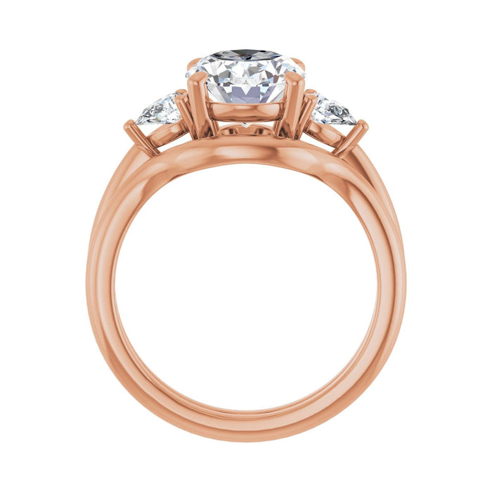 14K Rose Gold 10 x 8 mm Oval 1/4 CTW Lab-Grown Diamond Semi-Set Engagement Ring