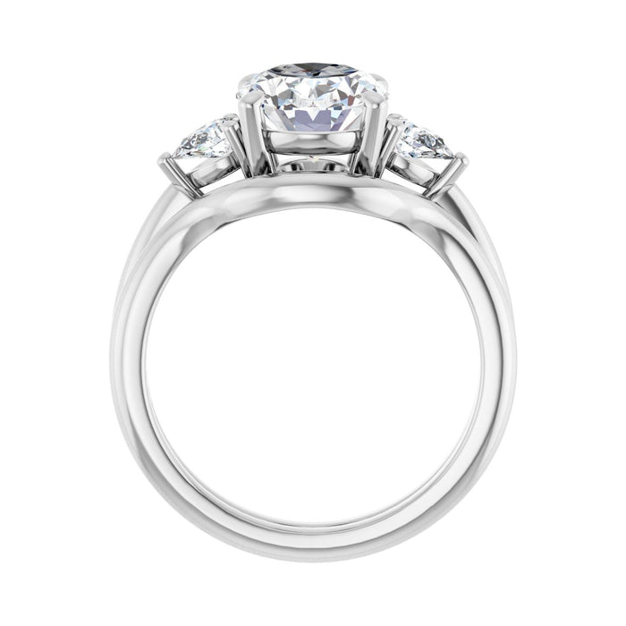 Platinum 10 x 8 mm Oval 1/4 CTW Lab-Grown Diamond Semi-Set Engagement Ring