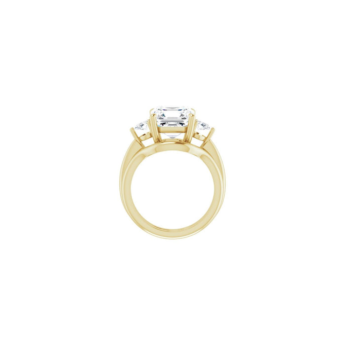 14K Yellow Gold 9 x 9 mm Asscher 1/4 CTW Lab-Grown Diamond Semi-Set Engagement Ring