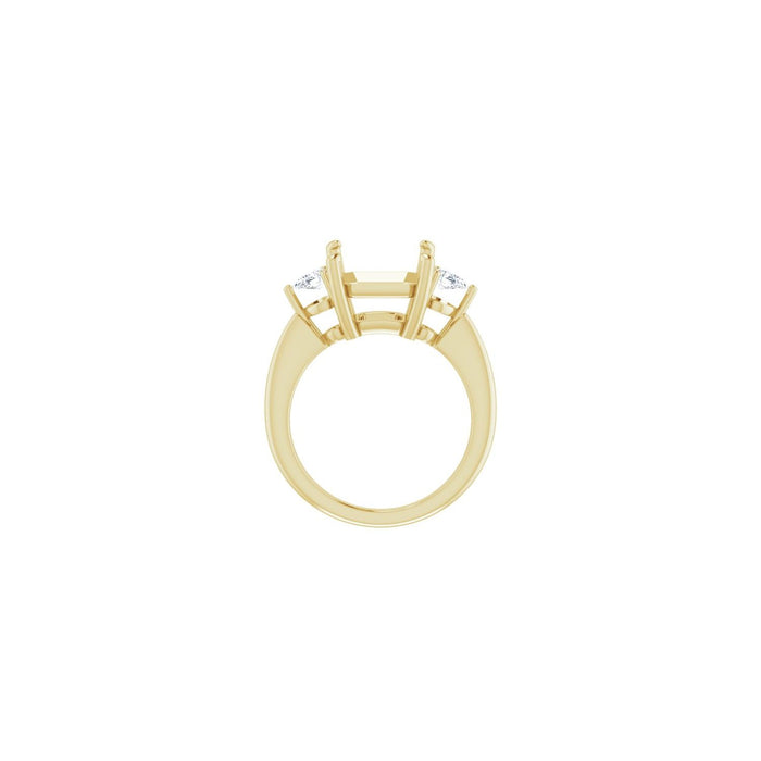 14K Yellow Gold 10 x 10 mm Asscher 1/4 CTW Lab-Grown Diamond Semi-Set Engagement Ring