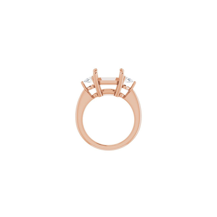 14K Rose Gold 10 x 10 mm Asscher 1/4 CTW Lab-Grown Diamond Semi-Set Engagement Ring