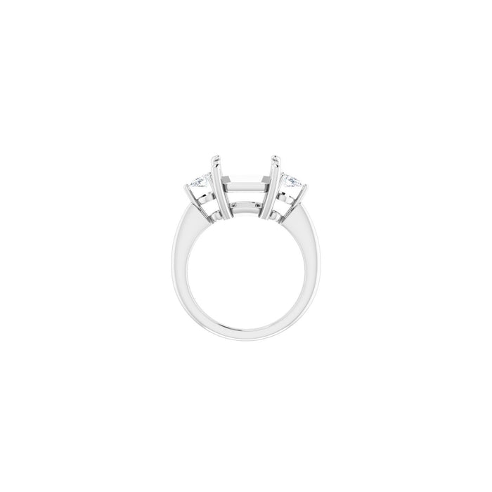 14K White Gold 10 x 10 mm Asscher 1/4 CTW Lab-Grown Diamond Semi-Set Engagement Ring