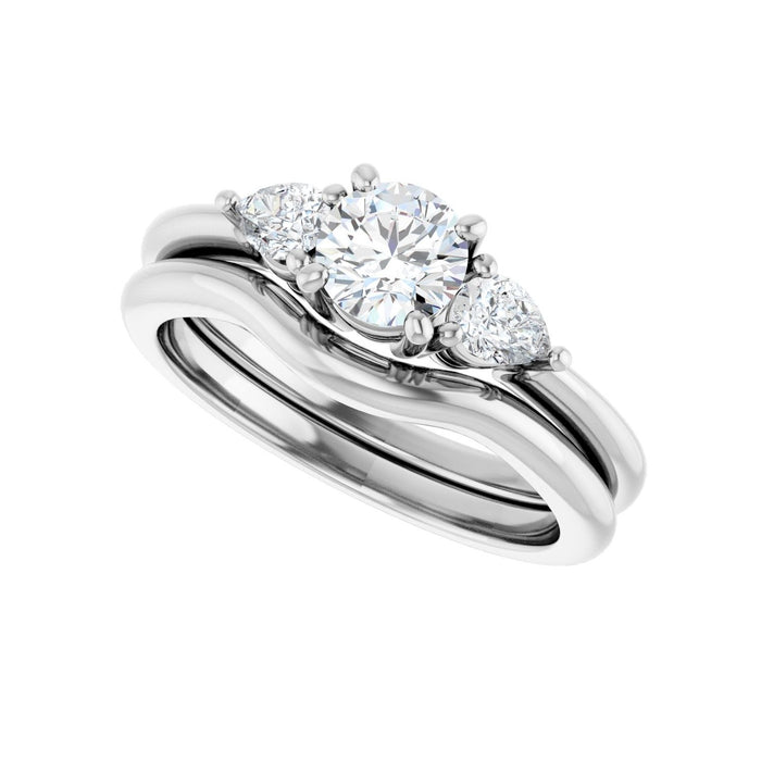 14K White Gold 5.2 mm Round 1/4 CTW Lab-Grown Diamond Semi-Set Engagement Ring