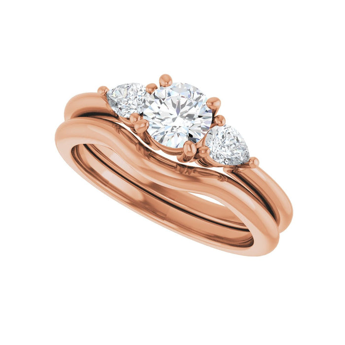 14K Rose Gold 5.2 mm Round 1/4 CTW Lab-Grown Diamond Semi-Set Engagement Ring
