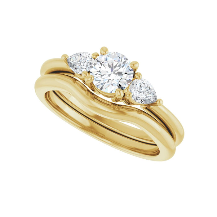 14K Yellow Gold 5.2 mm Round 1/4 CTW Lab-Grown Diamond Semi-Set Engagement Ring