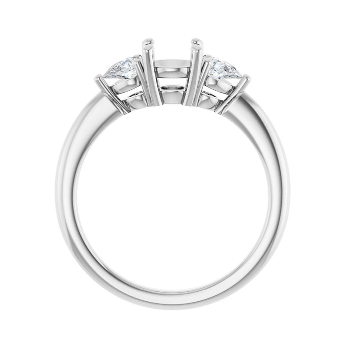 Platinum 5.8 mm Round 1/4 CTW Lab-Grown Diamond Semi-Set Engagement Ring